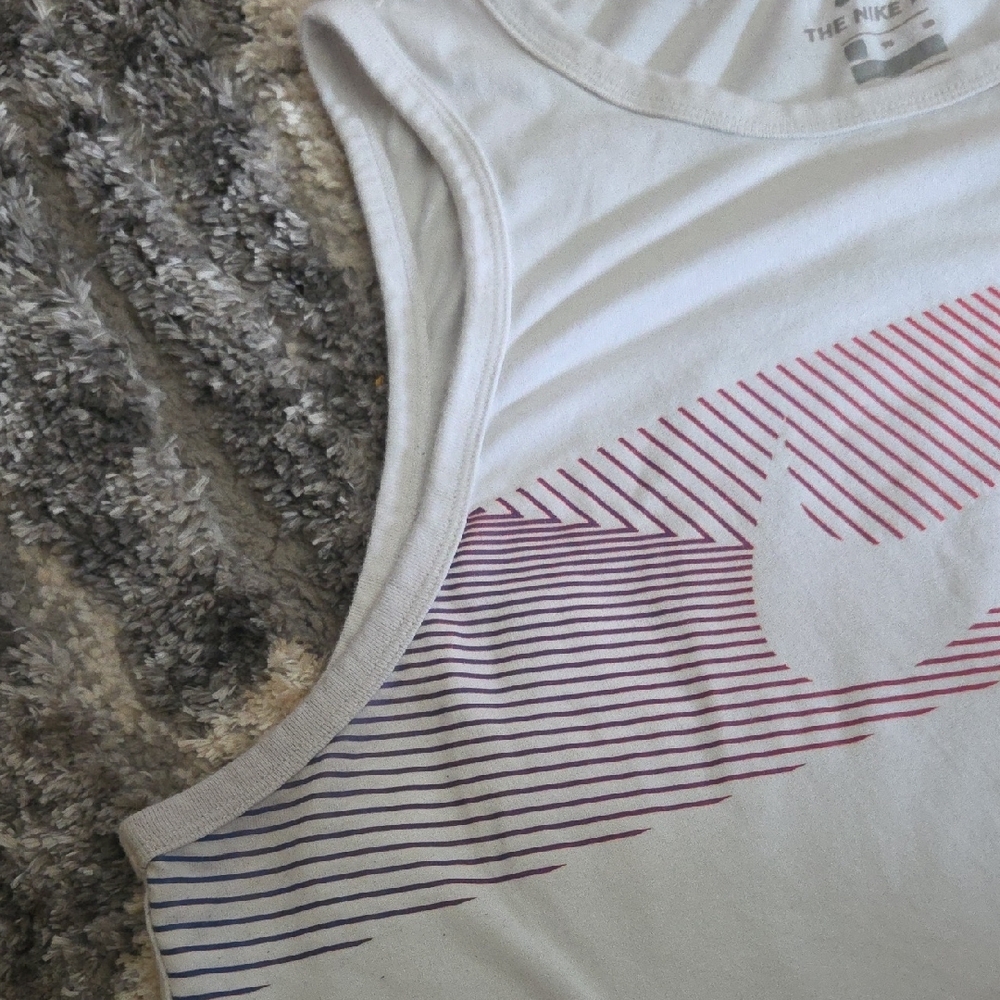 Nike White Tank Top with Red and Purple Stripes - Picture 5 of 7